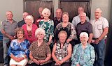 Class of &#39;58 60th reunion. L-R: Front: Gloria Lehnherr, Janet Kehm, Nancy Root, Anna Marie Marty,  Middle: Darlene Lutze, Rosanda Richards, Virginia Studer, Norman Crouch, Armin Daubert. Rear: George Hoffman, John Ponyicsanyi, Fritz Graber, Ernest Gempeler, Roger Dooley.